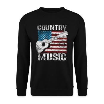 Vintage Country Musique USA - Sweat-shirt Unisexe - noir - Devant - Alina (178cm) & Michal (187cm)