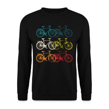 Fahrrad Liebhaber Radfahrer Radsportler Geschenk - Unisex Pullover - Schwarz - Vorne - Alina (178cm) & Michal (187cm)