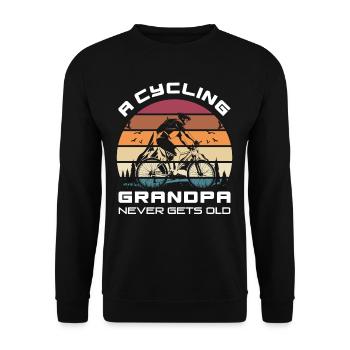Bicycle grandpa retro nature mountains gift - Unisex Sweatshirt - black - Front - Alina (178cm) & Michal (187cm)