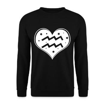 Sternzeichen Wassermann - Unisex Pullover - Schwarz - Vorne - Alina (178cm) & Michal (187cm)