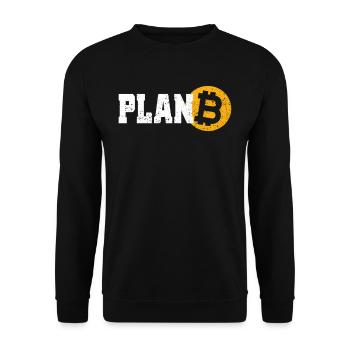 Bitcoin Plan B crypto-monnaie BTC pour fan de Bitcoin - Sweat-shirt Unisexe - noir - Devant - Alina (178cm) & Michal (187cm)
