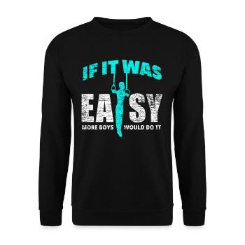 Turnen Jungs Turner Geschenk - Unisex Pullover - Schwarz - Vorne - Alina (178cm) & Michal (187cm)