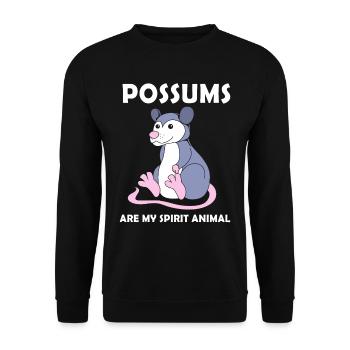 opossum - Unisex Sweatshirt - black - Front - Alina (178cm) & Michal (187cm)