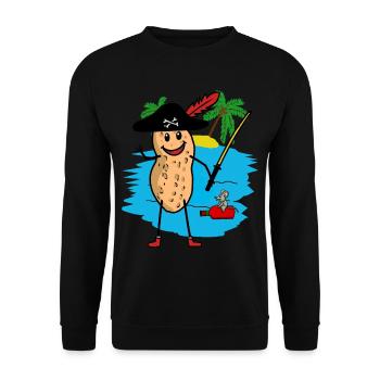 Peanut Buccaneer Pirate Fantasy Kids Pirates - Unisex Sweatshirt - black - Front - Alina (178cm) & Michal (187cm)