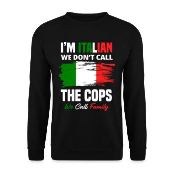 Cadeau de famille drapeau italien Italie - Sweat-shirt Unisexe - noir - Devant - Alina (178cm) & Michal (187cm)