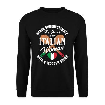 Italie femmes italiennes cadeau - Sweat-shirt Unisexe - noir - Devant - Alina (178cm) & Michal (187cm)