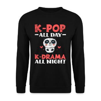 K-pop Kpop Panda cadeau d’amant - Sweat-shirt Unisexe - noir - Devant - Alina (178cm) & Michal (187cm)