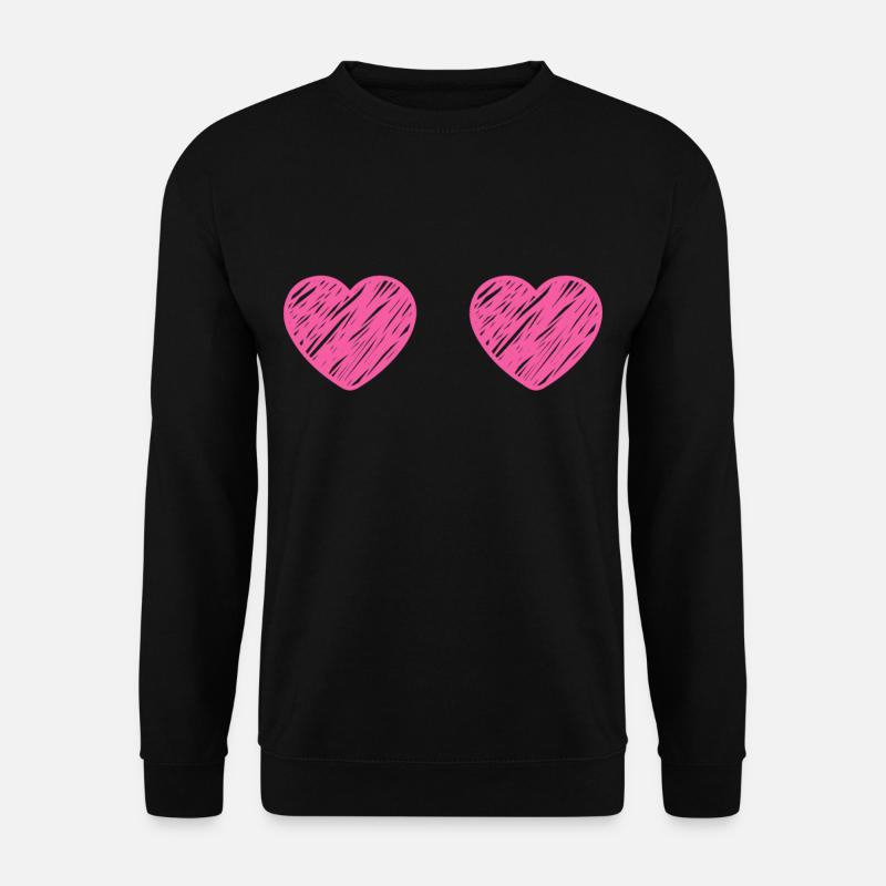 BOOBIES Brustkrebs Geschenk Pink Ribbon - Unisex Pullover - Schwarz