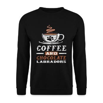 Labrador Braun Kaffee Hundelieber Geschenk - Unisex Pullover - Schwarz - Vorne - Alina (178cm) & Michal (187cm)