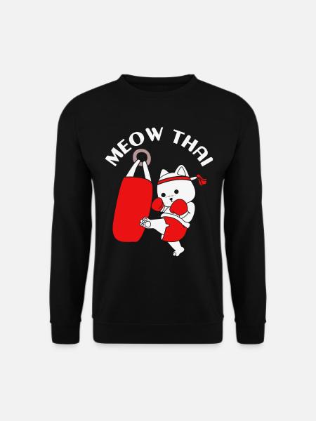 Thai boxing cat - Unisex Sweatshirt - black