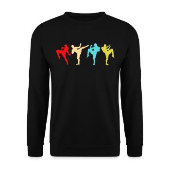 Thai Boxing Martial Arts MMA Kickboxer Muay Thai - Unisex Sweatshirt - black - Front - Alina (178cm) & Michal (187cm)