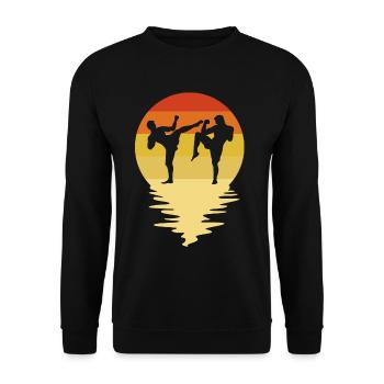 Muay Thai Boxe Kickboxing Kickboxer Kickboxing - Sweat-shirt Unisexe - noir - Devant - Alina (178cm) & Michal (187cm)