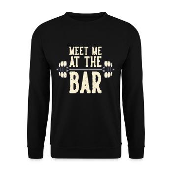 Workout Meet Me At The Bar Fitness Kraftsport - Unisex Pullover - Schwarz - Vorne - Alina (178cm) & Michal (187cm)