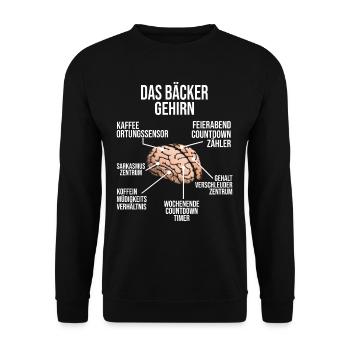 Bäcker Gehirn Konditor Bäckerei Meister Konditorei - Unisex Pullover - Schwarz - Vorne - Alina (178cm) & Michal (187cm)