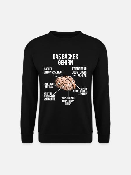Bäcker Gehirn Konditor Bäckerei Meister Konditorei - Unisex Pullover - Schwarz
