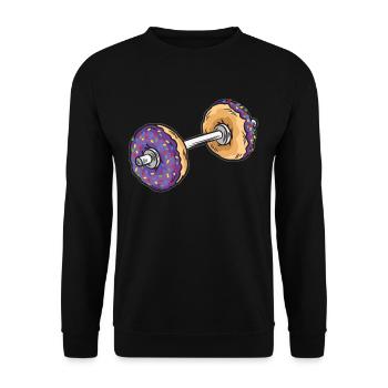 Donut dumbbell - Unisex Sweatshirt - black - Front - Alina (178cm) & Michal (187cm)