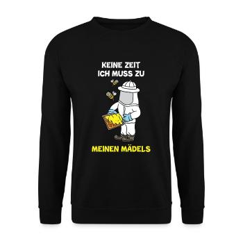 Keine Zeit ich muss zu meinen Mädels Imker Bienen - Unisex Pullover - Schwarz - Vorne - Alina (178cm) & Michal (187cm)