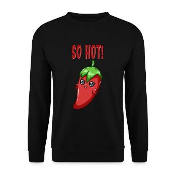Cute Chilli Chica So Hot Funny Peppers - Unisex Sweatshirt - black - Front - Alina (178cm) & Michal (187cm)