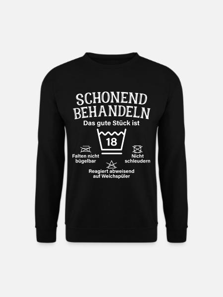 Schonend Behandeln Achtzehn Geschenk 18 Geburtstag - Unisex Pullover - Schwarz