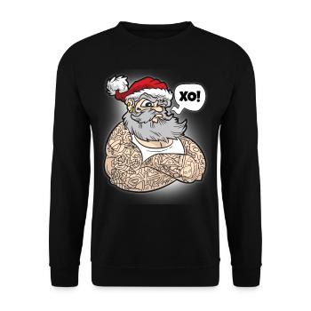 Père Noël avec des tatouages - Sweat-shirt Unisexe - noir - Devant - Alina (178cm) & Michal (187cm)