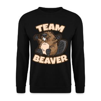Team Beaver - Unisex Pullover - Schwarz - Vorne - Alina (178cm) & Michal (187cm)