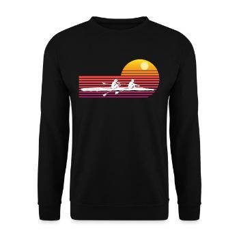 Vintage Rudersport Rudern Geschenk - Unisex Pullover - Schwarz - Vorne - Alina (178cm) & Michal (187cm)