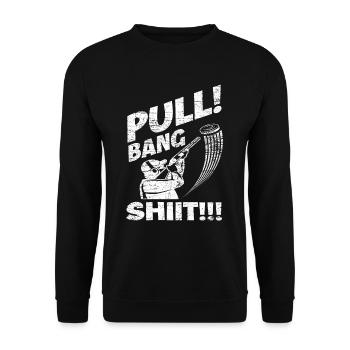 Funny clay pigeon shooting Sagittarius gift - Unisex Sweatshirt - black - Front - Alina (178cm) & Michal (187cm)