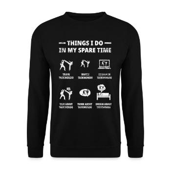 Cadeau de sport de loisirs de taekwondo - Sweat-shirt Unisexe - noir - Devant - Alina (178cm) & Michal (187cm)