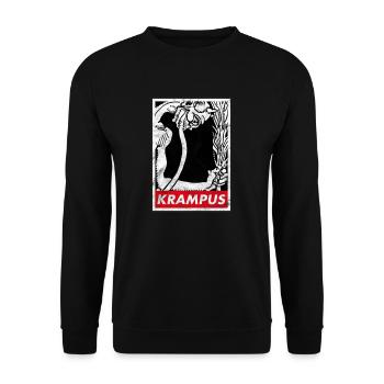 Krampus Occult Germanic Christmas Demon Horror - Unisex Sweatshirt - black - Front - Alina (178cm) & Michal (187cm)
