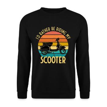 I prefer to ride scooter moped gift - Unisex Sweatshirt - black - Front - Alina (178cm) & Michal (187cm)