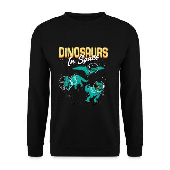 dinosaure dans l'espace - Sweat-shirt Unisexe - noir - Devant - Alina (178cm) & Michal (187cm)