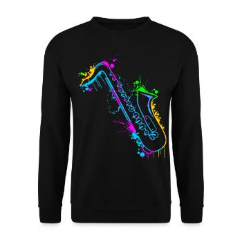 Saxophone saxophone saxophonist - Unisex Sweatshirt - black - Front - Alina (178cm) & Michal (187cm)