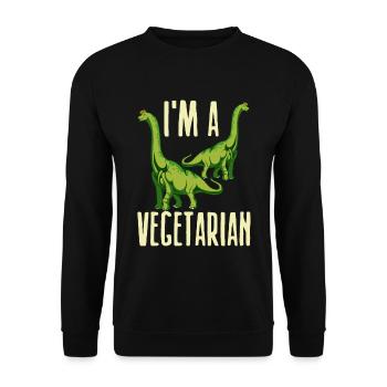 Dino végétarien - Sweat-shirt Unisexe - noir - Devant - Alina (178cm) & Michal (187cm)