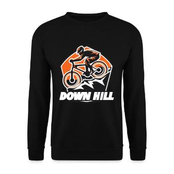 Down Hill Mountainbike Biker - Unisex Pullover - Schwarz - Vorne - Alina (178cm) & Michal (187cm)