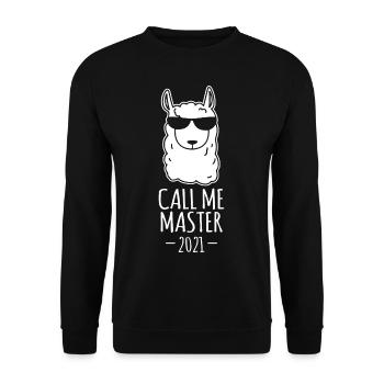 Call Me Master 2021 Llama Graduation Alpaga - Sweat-shirt Unisexe - noir - Devant - Alina (178cm) & Michal (187cm)