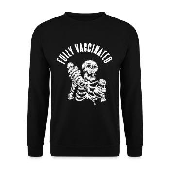 Vaccinated cranial syringe vaccine - Unisex Sweatshirt - black - Front - Alina (178cm) & Michal (187cm)