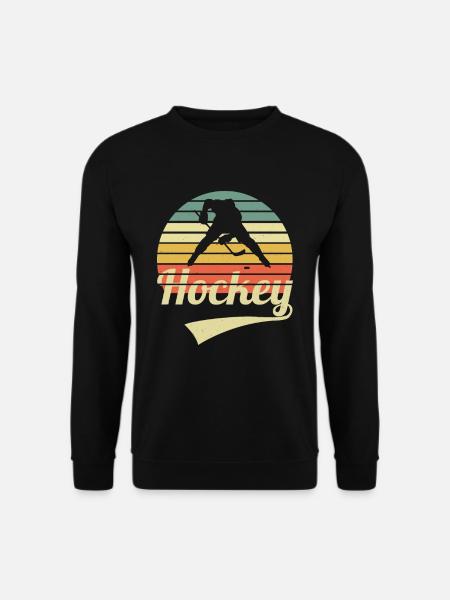 Hockey Vintage Ice Hockey Spieler Eishockey Retro - Unisex Pullover - Schwarz