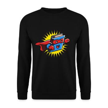 Book Hero Reading Book Lover Comic Book Comics - Unisex Sweatshirt - black - Front - Alina (178cm) & Michal (187cm)