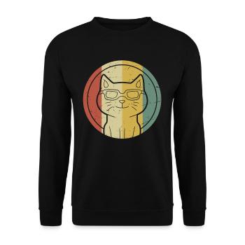 Vintage cat - Funny retro cat children gift - Sweat-shirt Unisexe - noir - Devant - Alina (178cm) & Michal (187cm)