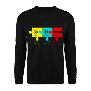 AUTISM SPRUCH World Autism Day Gift - Unisex Sweatshirt - black - Front - Alina (178cm) & Michal (187cm)