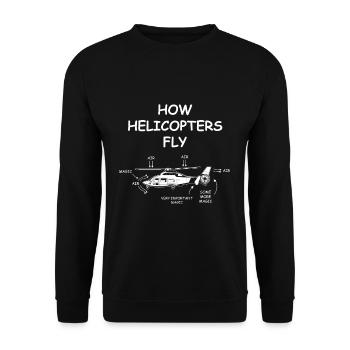 How Helicopters Fly Magic Anatomy Helicopters - Sweat-shirt Unisexe - noir - Devant - Alina (178cm) & Michal (187cm)