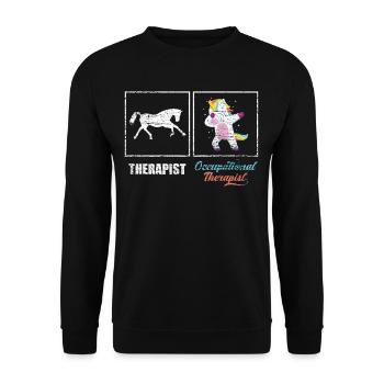 Proud occupational therapist - Unisex Sweatshirt - black - Front - Alina (178cm) & Michal (187cm)