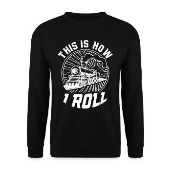 Model railway locomotive Model builder Model making - Unisex Sweatshirt - black - Front - Alina (178cm) & Michal (187cm)