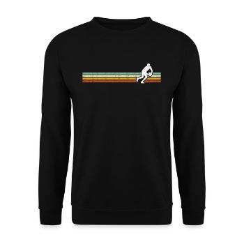 Vintage Rugby Rugby Player Irish Football Retro - Unisex Sweatshirt - black - Front - Alina (178cm) & Michal (187cm)