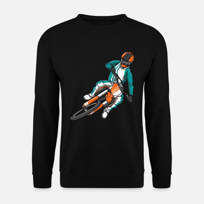 Motocross Rider Biker Motorcycle Children Men - Unisex Pullover - Schwarz