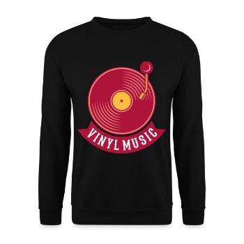 PLATINE VINYLE RECORD cadeau Vintage musique - Sweat-shirt Unisexe - noir - Devant - Alina (178cm) & Michal (187cm)