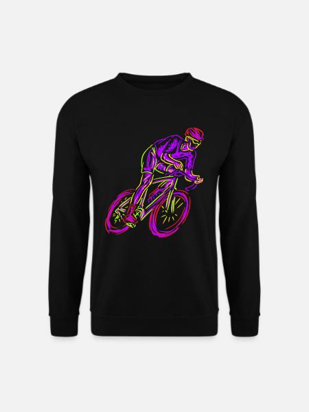 Neon Rennrad Fahrer Neon Art Fahrrad Radsport - Unisex Pullover - Schwarz