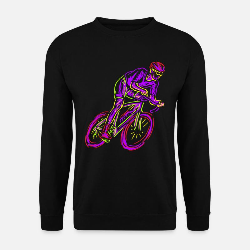 Neon Rennrad Fahrer Neon Art Fahrrad Radsport - Unisex Pullover - Schwarz