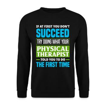 Physiotherapist Work Patient - Unisex Sweatshirt - black - Front - Alina (178cm) & Michal (187cm)