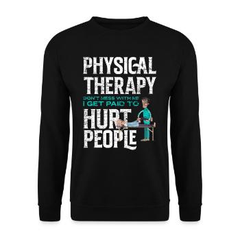 Physiothérapeute travail - Sweat-shirt Unisexe - noir - Devant - Alina (178cm) & Michal (187cm)